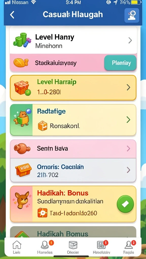Karakter unik yang membuat setiap permainan semakin seru.