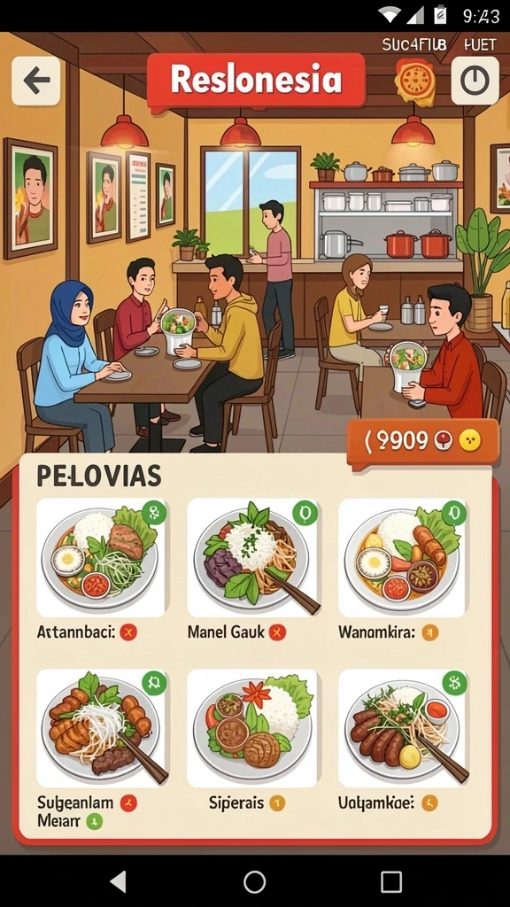 Level permainan yang penuh tantangan dan seru.