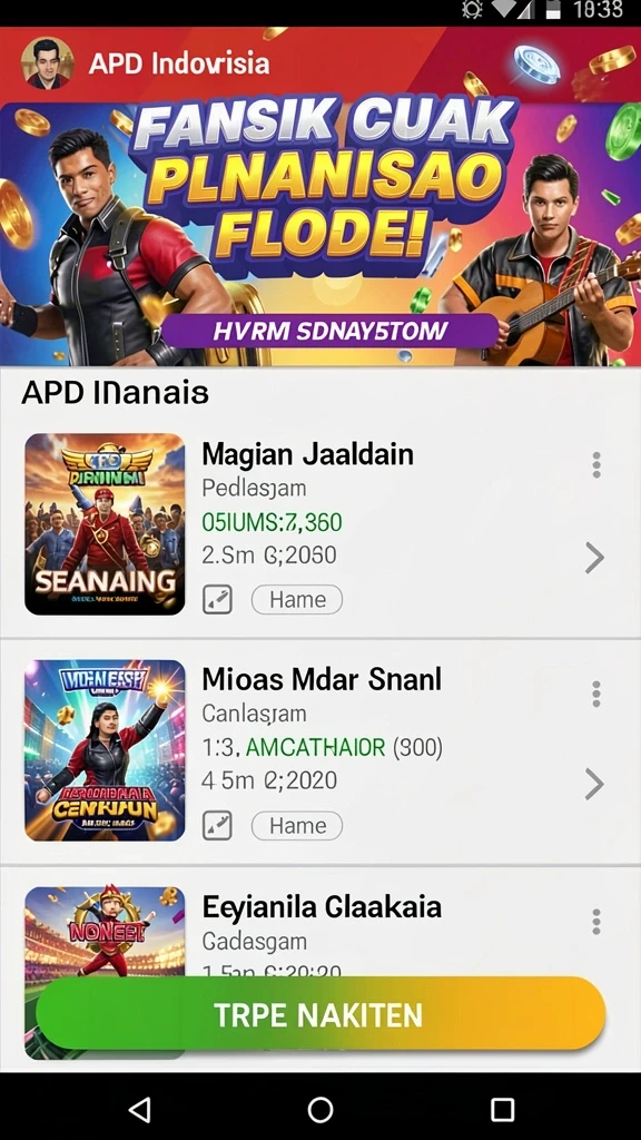 Tampilan menu utama yang menarik dan interaktif.