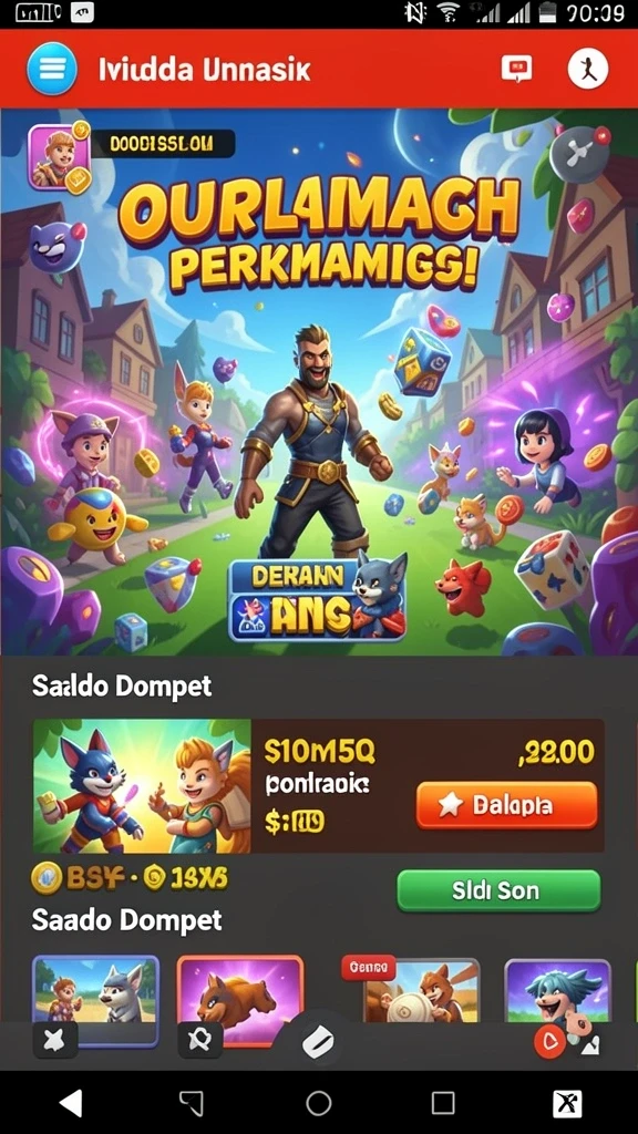 Tampilan utama permainan yang menarik dan interaktif.